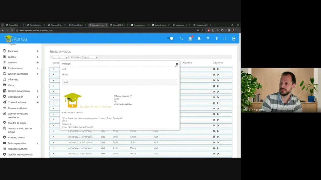 Atenea - Configuración de servicios de correo